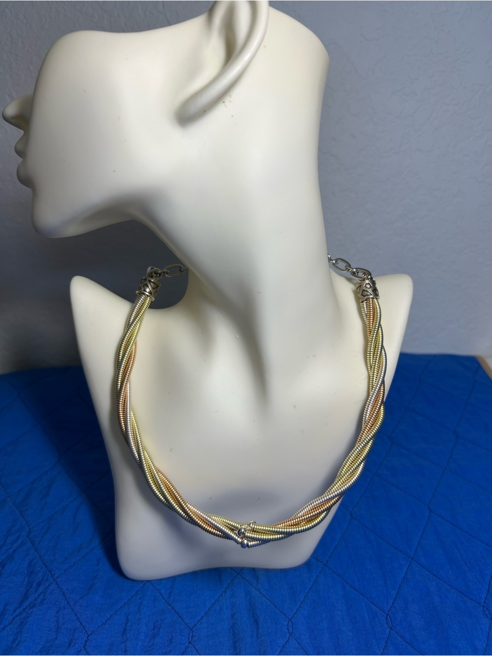 Tri-Color Twist Necklace - Women's Jewelry